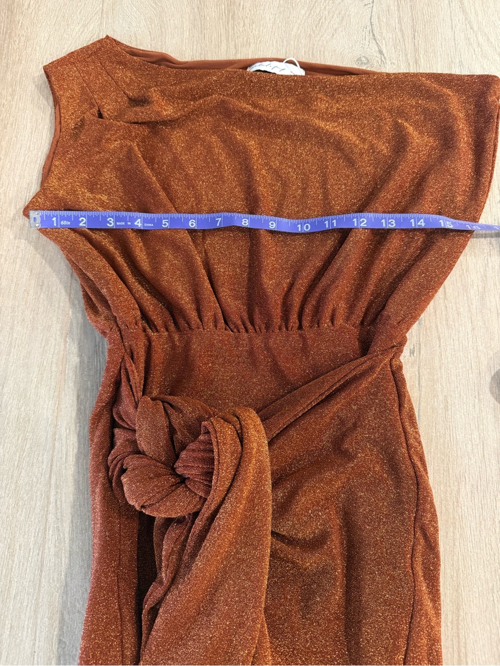 Petal & Pup Santiago Off Shoulder Dress XS Bronze Metallic Fall Wedding Party - Picture 13 of 14